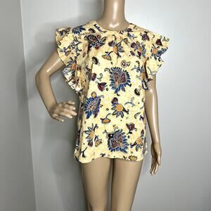 Elie Tahari Floral Patterned Ruffle Top